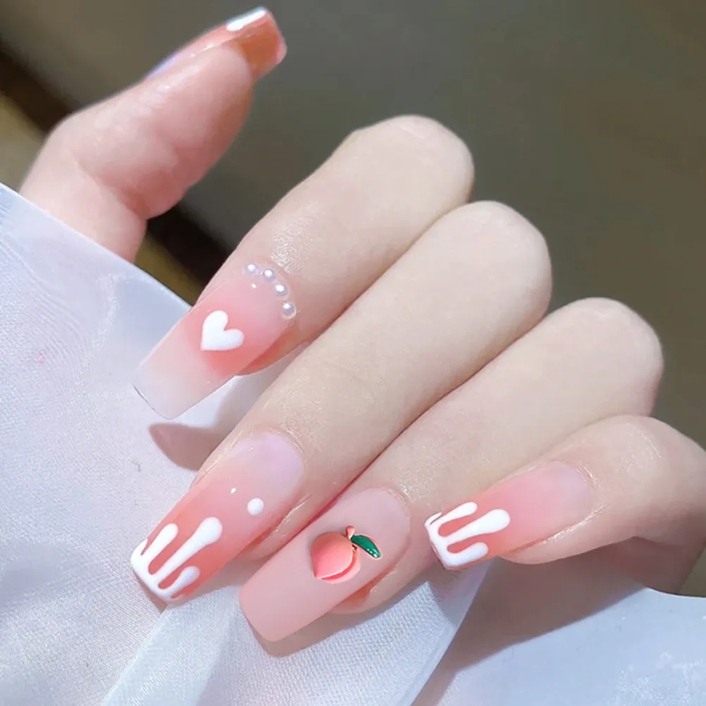 

20 шт. креативных украшений для ногтей в форме персика, аксессуары для маникюра из акрила и сплава, декор для ногтей, украшения для маникюра