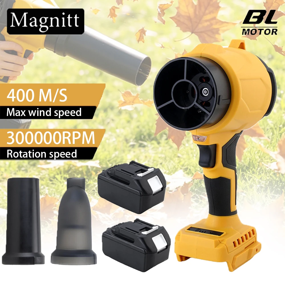 Souffleur à jet électrique sans balais 400M/S, 300000RPM, souffleur de feuilles portatif, outil électrique pour souffler la poussière, compatible avec batterie Makita 18V