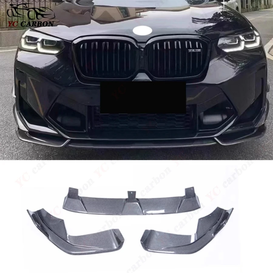 For BMW X3M F97 X4M F98 2022+ Carbon Fiber Car Front Bumper Diverter Spoiler Diffuser Front lip chin Upgrade body kit