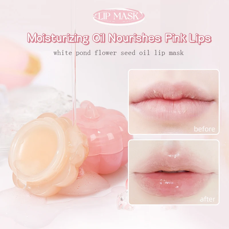 Pumpkin-Shape Sweet Peach Lip Balm Tinted Lip Balm Natural Lasting Moisturizing Hydrating Lipstick Makeup Lip Care Women Makeup