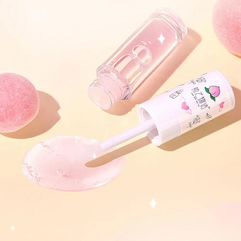 Peach Milk Honey Lip Oil allevia Dry Moisturizing Lip Gloss sbiadisce le linee delle labbra labbra leggere d'acqua grande testina trucco coreano carino