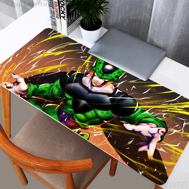 

Коврик для мыши DBZ Dragon Ball Cell, профессиональный игровой коврик для киберспорта, с резиновым покрытием по краям, для игровых столов, коврик для клавиатуры