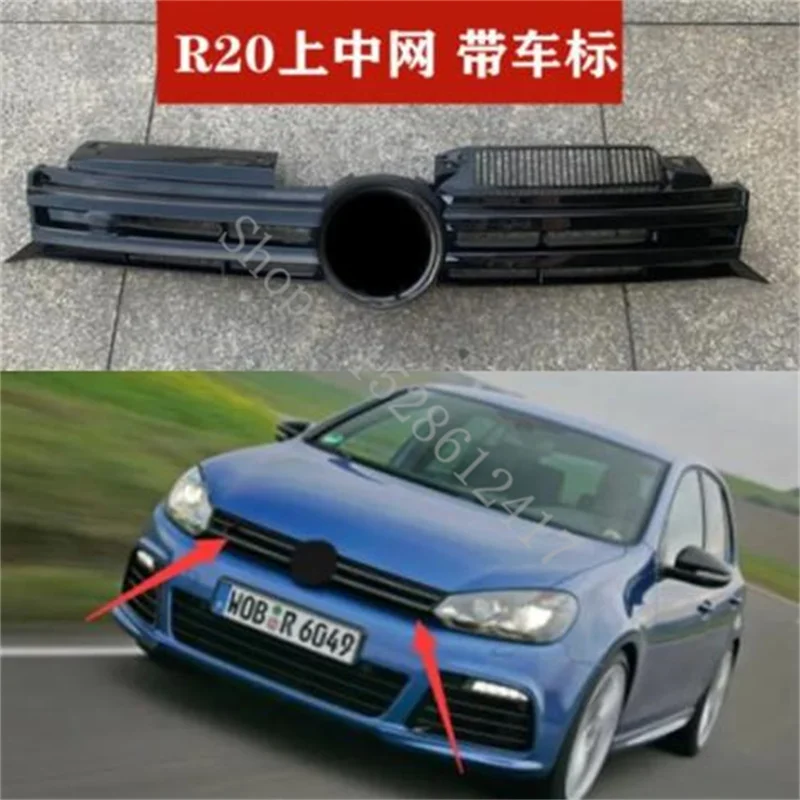 

Для Volkswagen VW Golf 6 MK6 GT I R20 2009 2010 ~ 2013 ABS Глянцевая черная Центральная решетка передний бампер Гриль автомобильные аксессуары