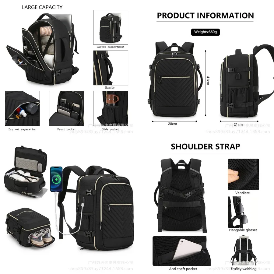 

【New style】Backpacks travel large-capacity backpack New upgraded version multi-color unisex - large backpack business