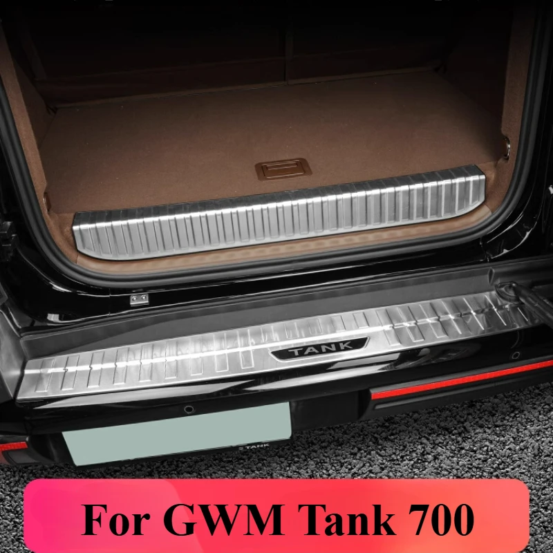 For GWM Tank 700 hi4t Accessories 2024 Stainless Black Silver Trim Car Rear Trunk Protector Plate Anti Hit/Dust sill Cover