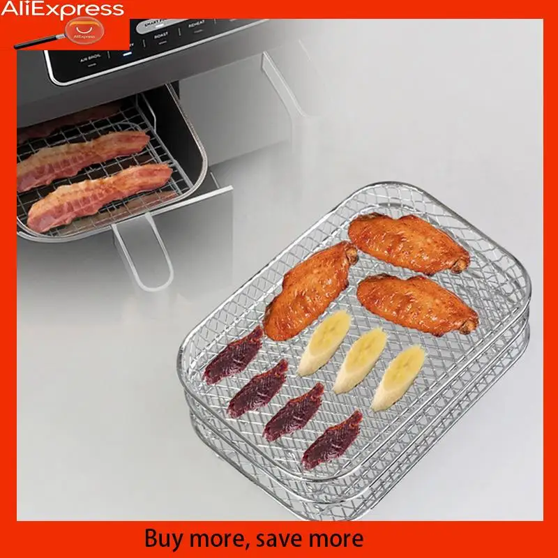 

A67Z Air Fryer Rack For Ninja Dual Basket, 3 Layers, Stacking Bacon Racks For Ninja DZ201, DZ401 Air Fryer Accessories Air Fryer