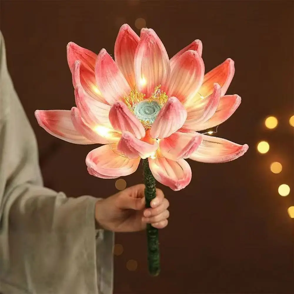 اليدوية الملتوية عصا زهرة اللوتس فانوس متوهجة DIY المواد حزمة الصينية التقليدية فانوس مع ضوء LED
