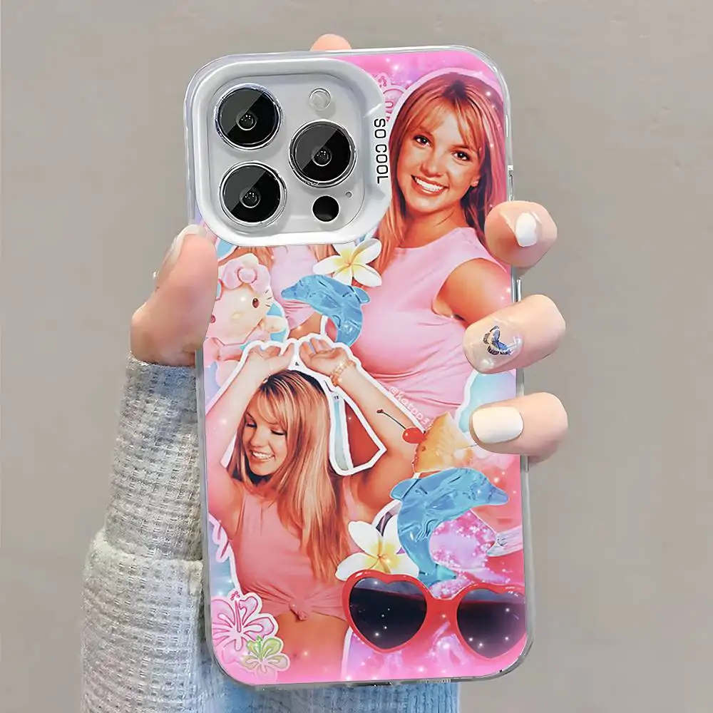 Singer B-Britney Spears Phone Case For iPhone 16,15,14,13,12,11,Pro,XS,Max,Plus,Mini,SE White Candy Matte Shockproof Cover