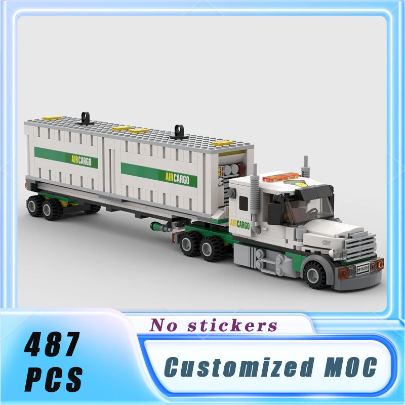 City Classical Vehicle Freight Trucks Container Trailers Building Blocks Model Bricks Display Collection Children's Toys Gifts