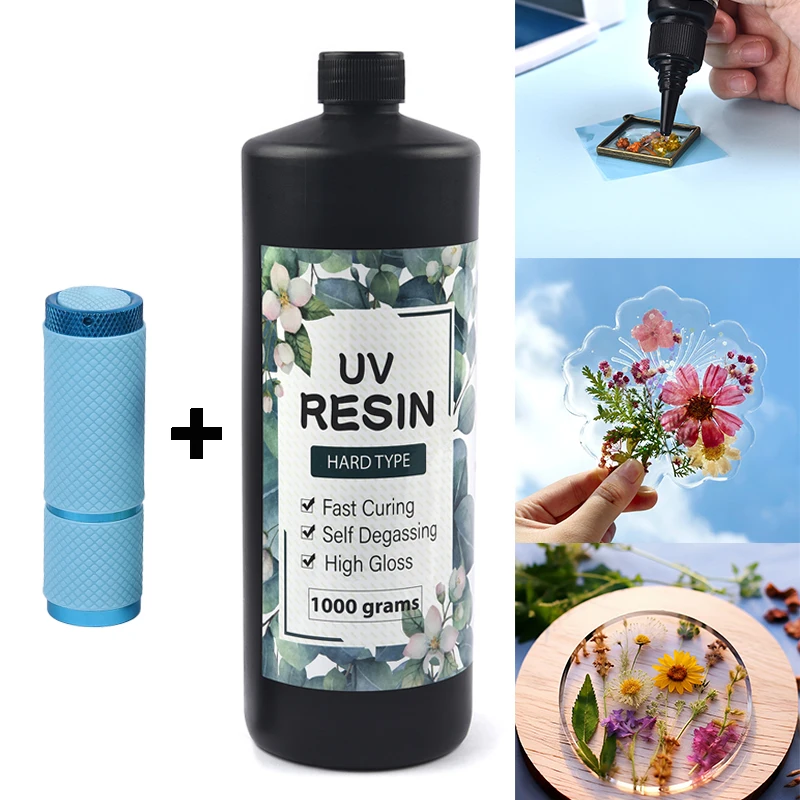 Hard UV Resin Glue Thin Clear Epoxy Resin UV Glue Ultraviolet Curing Quick-Drying UV Glue For Jewelry Crafts Making 10-1000g