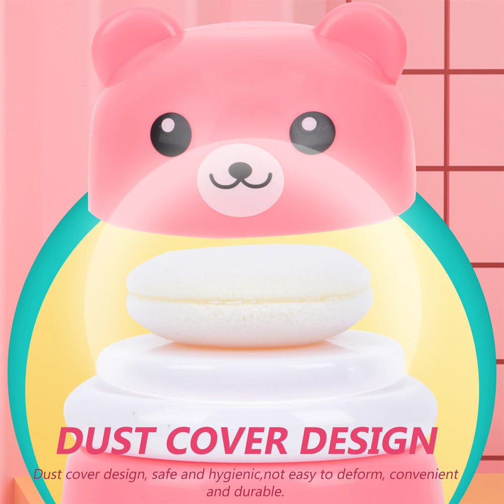 

2 Pcs Powder Puff Box Powdering Jar with Container Holder Abs Child Cases Bottle Travel Organizer Body Dusting