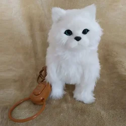 Electronic Plush Cat Toy Sing Songs Walk Robot Cat Electric Kitten Leash Controled Music Kitty Pet Robotic Animal For Kids Gift