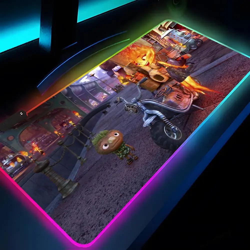 RGB Backlit Elemental Mouse Pad, Mat Laptop, Gaming Mousepad, Teclado Gamer, Girl Table Pads, XXL