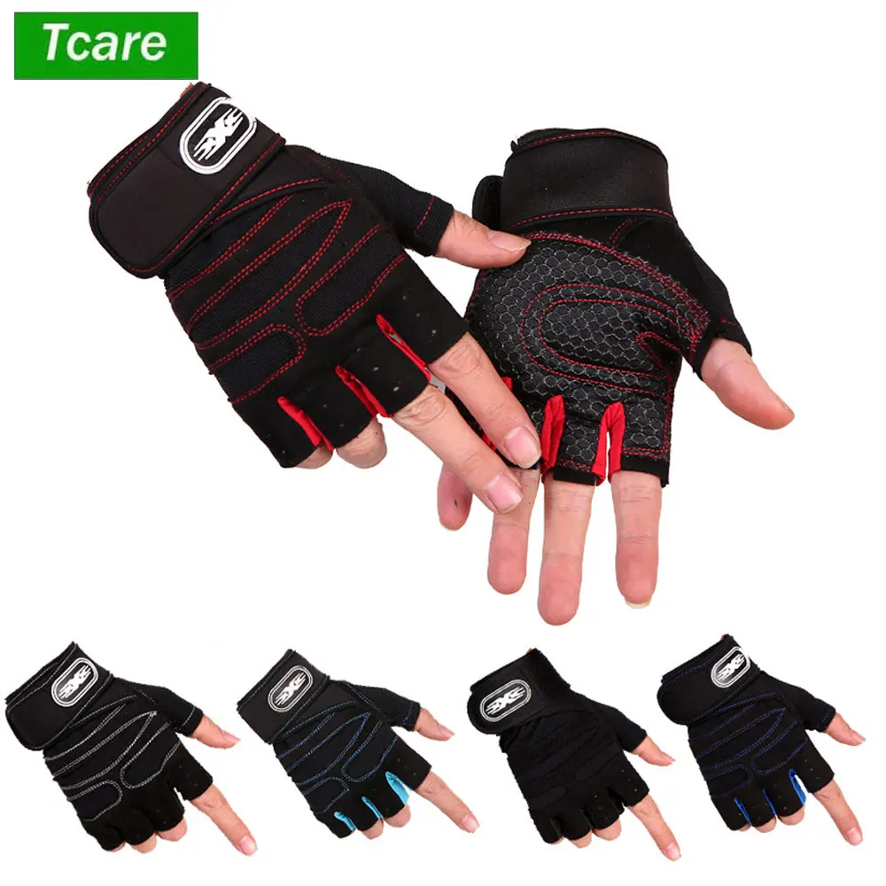 

1 Pair Gym Weightlifting Gloves Half Finger Fitness Bodybuilding Workout Palm Protect for Women & Men Sport Training Fingerless