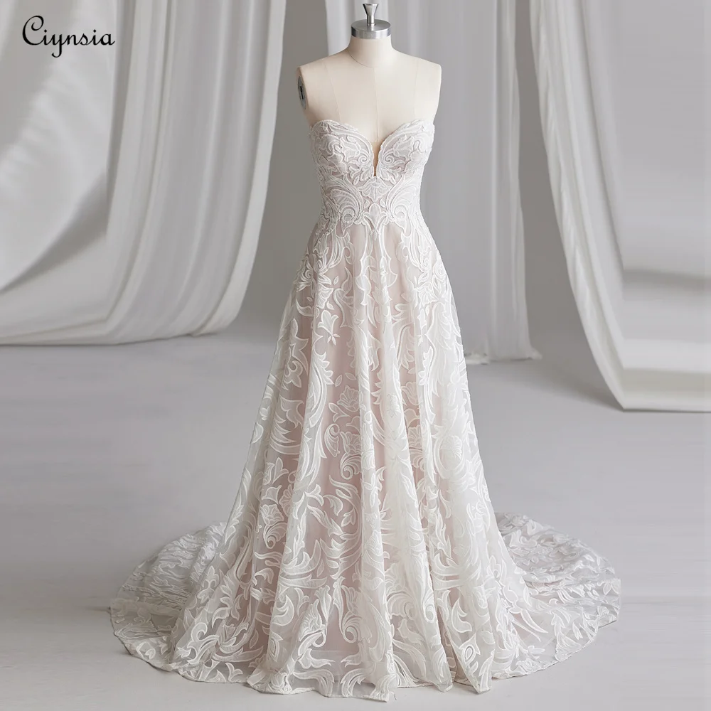 Ciynsia sexy schwarze Spitze Brautkleid für Braut Schatz abnehmbare Flügel ärmel Boho Brautkleid A-Linie Vestidos de Novia