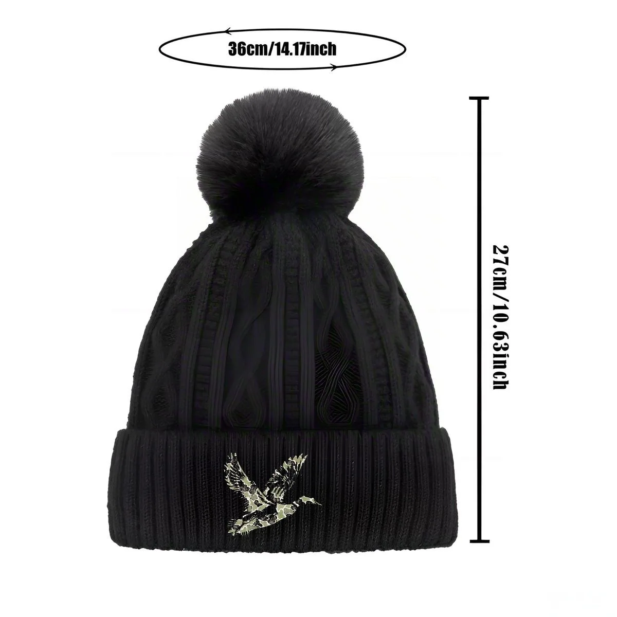 Camo Flight SS • Oyster New Unisex Pom Pom Knit - قبعة شتوية دافئة متعددة الألوان مع تصميم طباعة أنيق للرجال والنساء