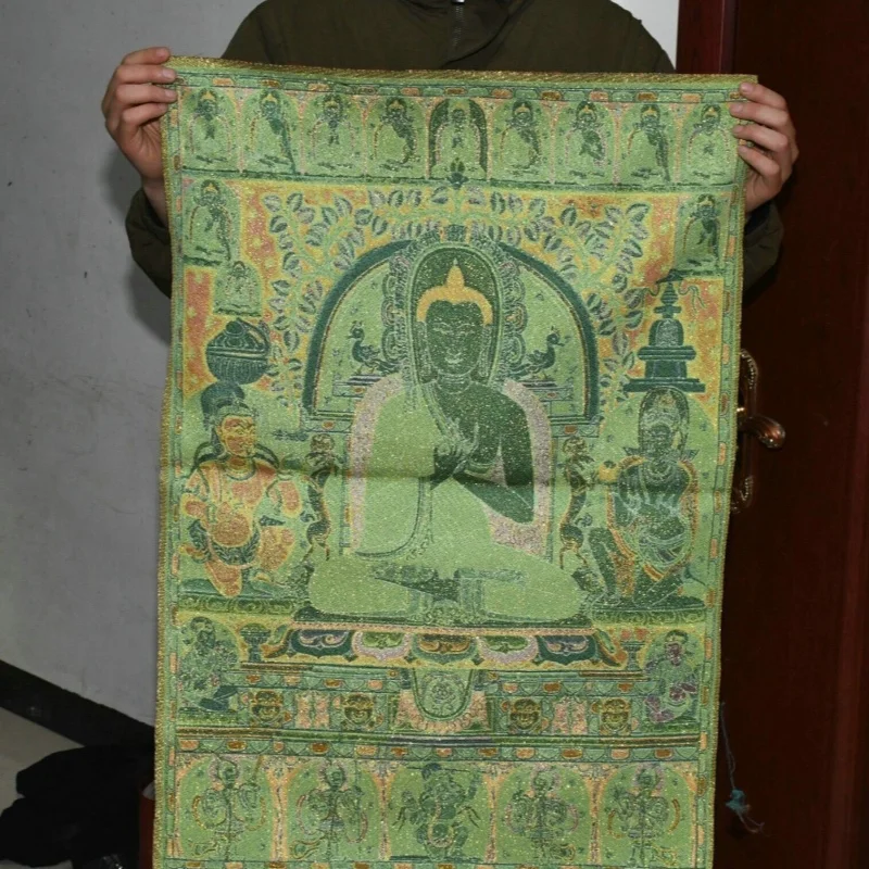 Tibet Cloth Silk Shakyamuni Sakyamuni Amitabha Buddha Tangka Thangka Painting