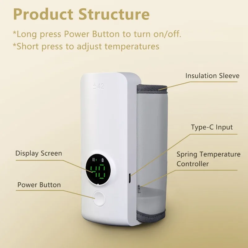 Portable Bottle Warmer Infant Formula Warmer Travel Friendly Milk Warmer