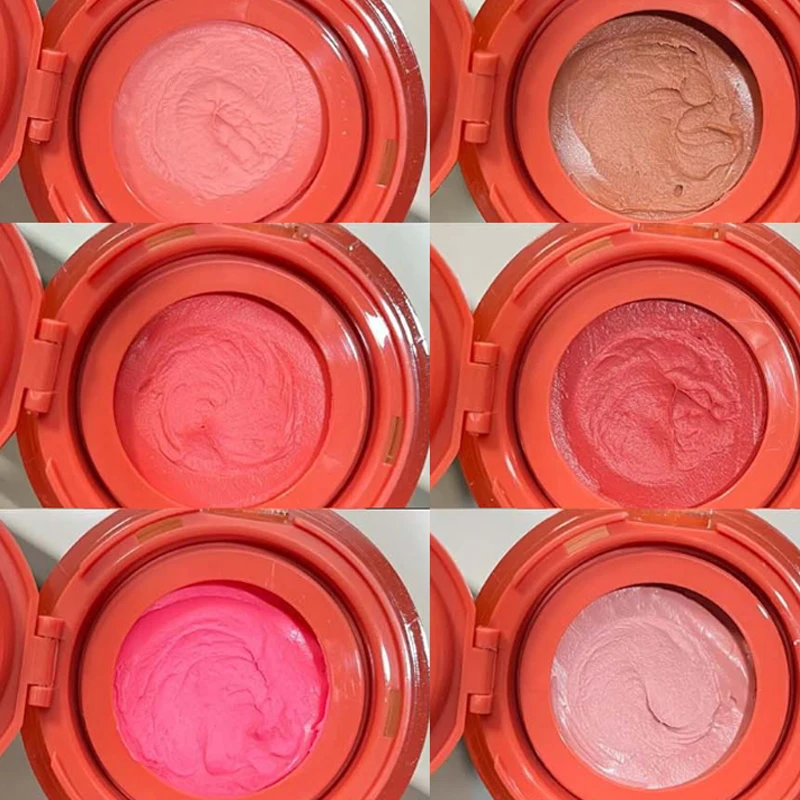 Cappuvini Soft Smooth Blush Cream Mud Brightening Expanding Color Long-lasting Moisturizing Cheek Tint Face Rouge High Pigment