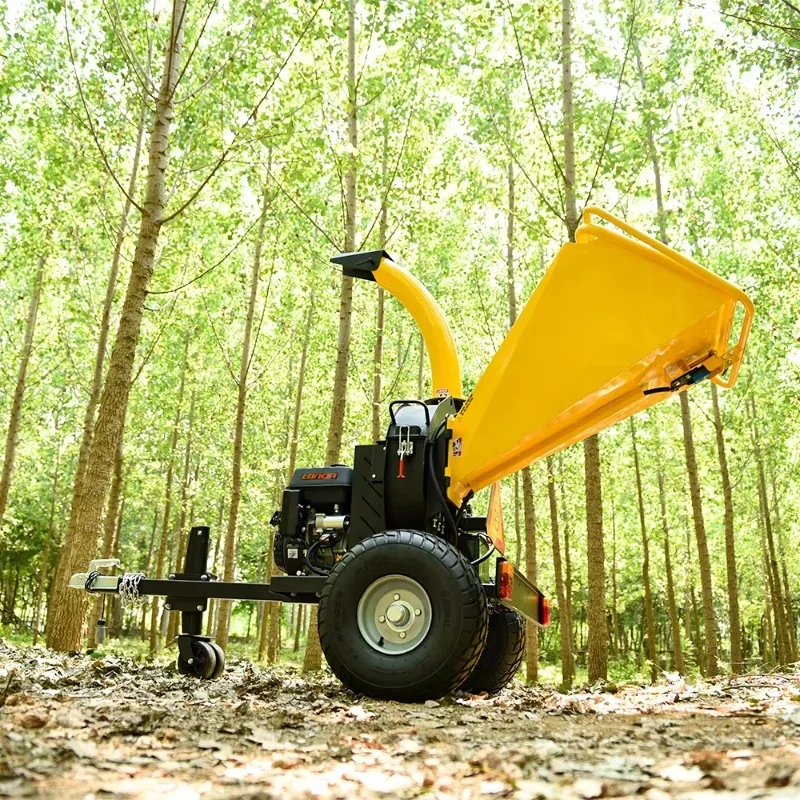 Self Contained 15Hp Petrol Firewood Processor Shredder Wood Chipper Machine for Forest Farm