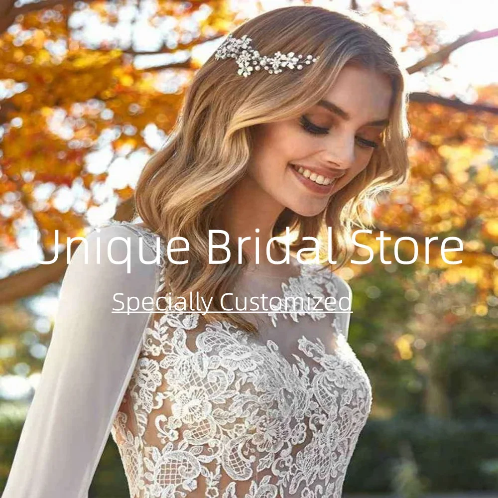 Abito da sposa classico personalizzato Gonna divisa di alta qualità Bella applique Sweep Train Abito da festa senza maniche aperto sul retro per le donne