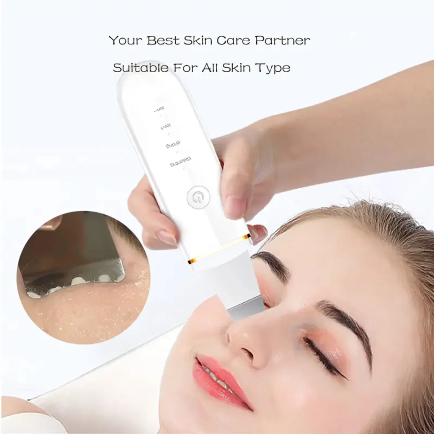 

1 Pack, Facial Ultrasonic Cleansing Massager Facial Cleansing Blackheads Skin Care Beauty Equipment Exfoliating Brush Scraper Vi