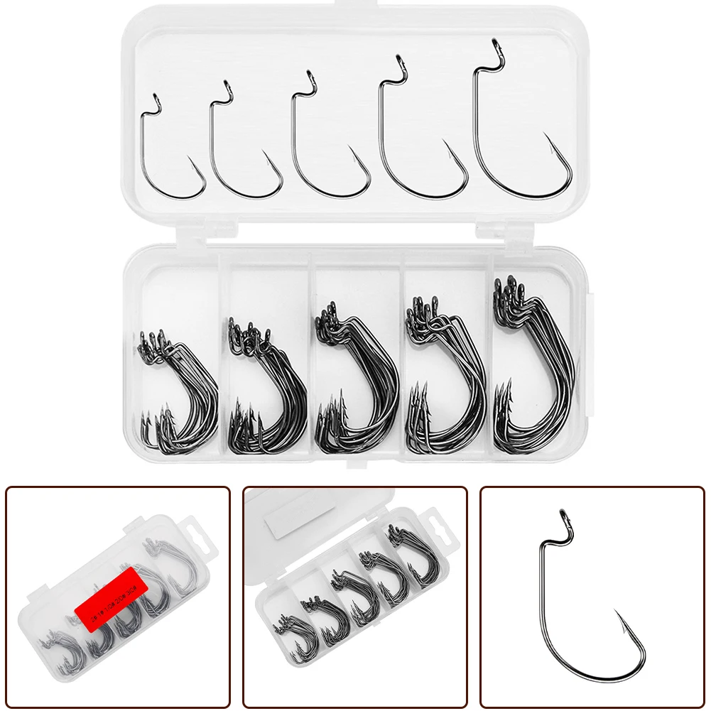 Barbed Fishhook Offset Bass Hook Outdoor Fishing Balancing Hooks Crocheting Hooks High Precision Optimal Finish