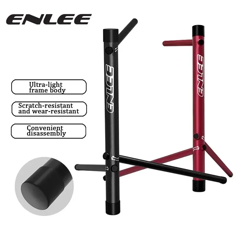 ENLEE Bike Parking Rack Aluminum Alloy Multi-Functional MTB Road Bicycle Parking Rack Outdoor Floor Display Repair Stand