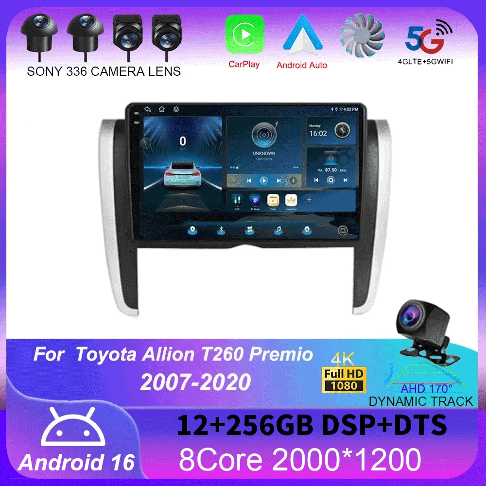 

Android 16 For Toyota Allion T260 2007 - 2020 Right hand drive Car Radio Multimedia Video Player Navigation stereo GPS