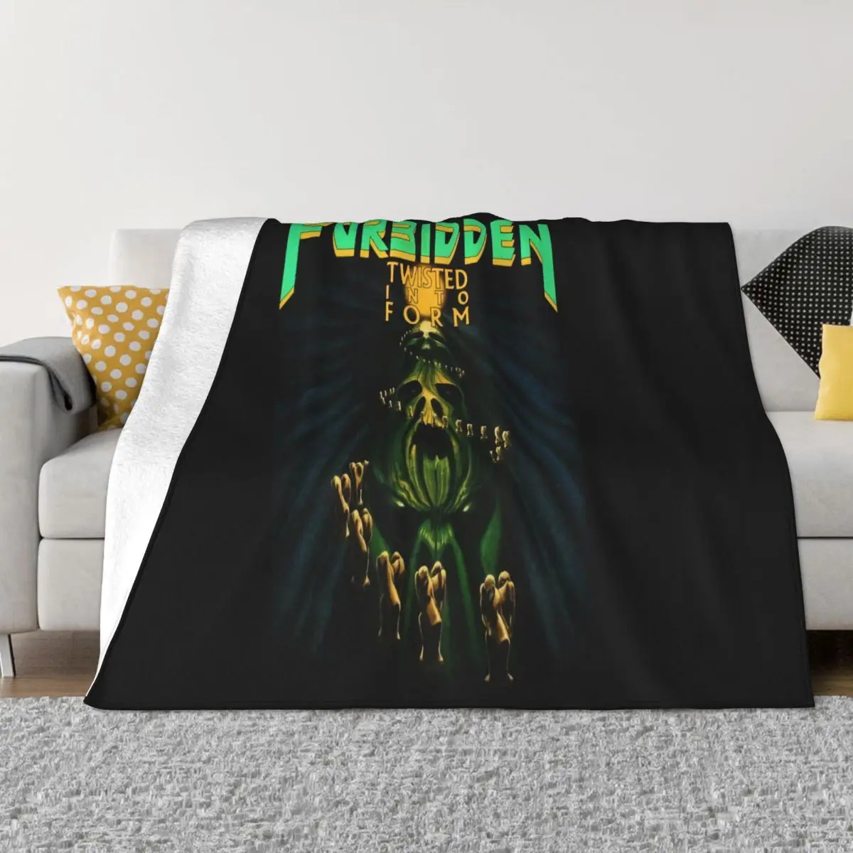 Forbidden Twist Into The Slayer Vio Lence Rock Band New Black Tee Pride Punk Boy Throw Blanket