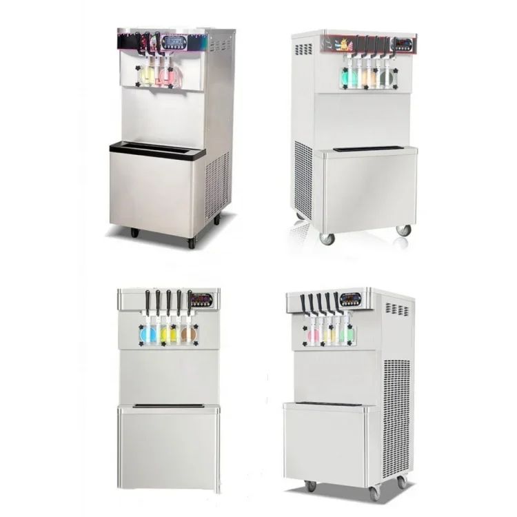 Commercial Desktop Soft Ice Cream Machine 2000W Multi Flavor Ice Cream Machine Small Ice Cream Machine