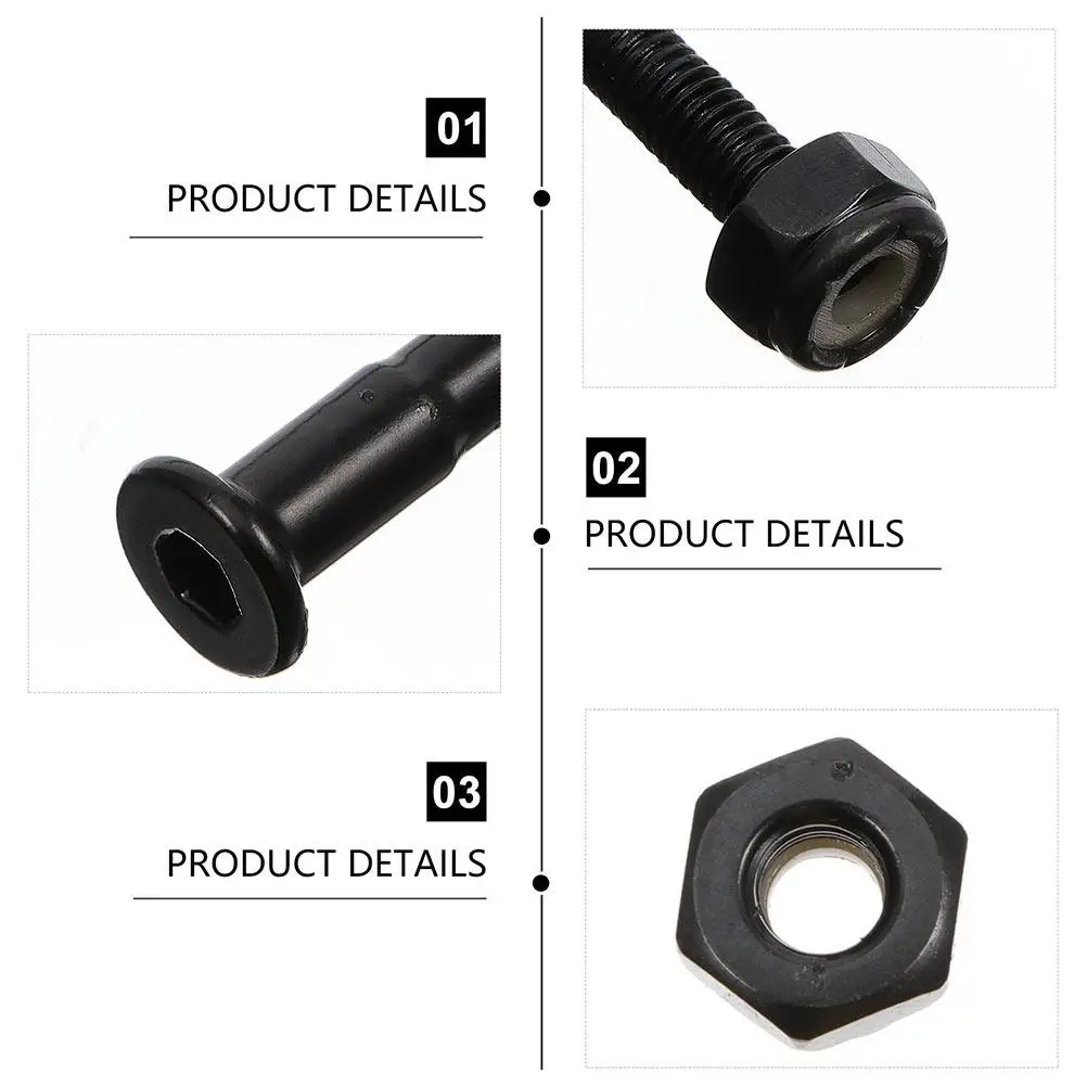 40 セット スケートボード トラック ブリッジ スタッド 取り付けボルト ベアリング ブラック アイアン ハードウェア