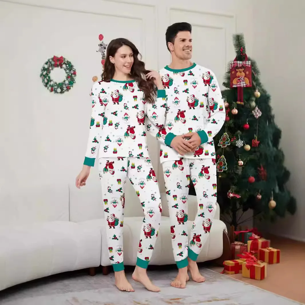Casual Winter Cotton Parent-child Family Matching Christmas Pajamas Children's Sleepwear Couple Pyjamas Women's Men's Loungewear