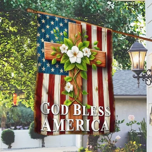 God Bless America Christian Cross American Flag Graden Flag UUI GGX