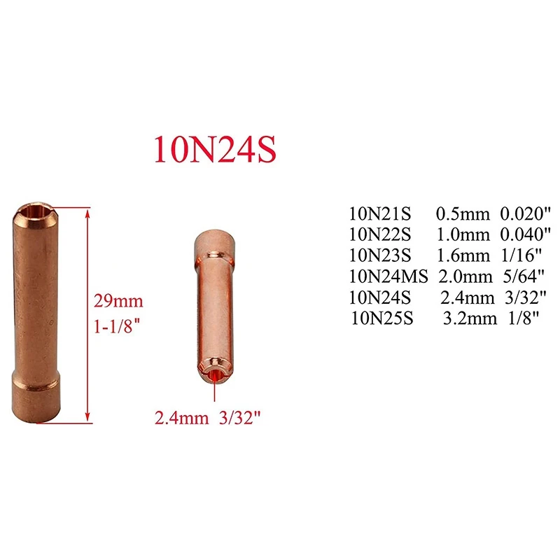 TIG Stubby Gas Lens Collet Body 17GL332 12 13/16Inch TIG Gas Lens Insulator For SR WP 17 18 26 TIG Welding Torch 9Pcs