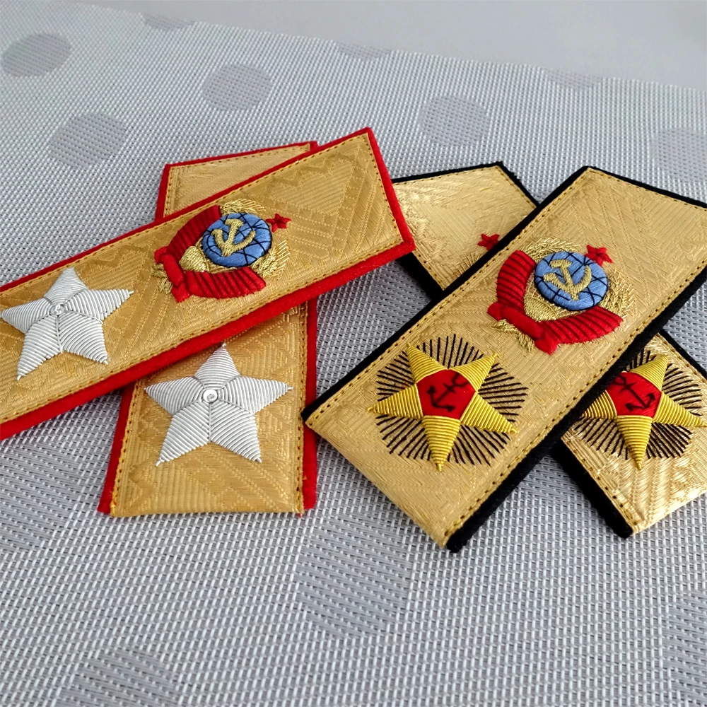Soviet Army Ceremonial Shoulder Badge Senior Military Rank Symbol Movie Costume Prop Embroidery Soviet Shoulder Straps 1 Pair