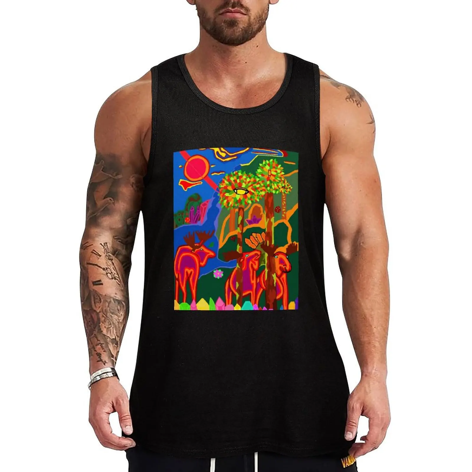 

Moose Magic in Paradise Tank Top gym Men's t-shirts gym men muscular man man sexycostume