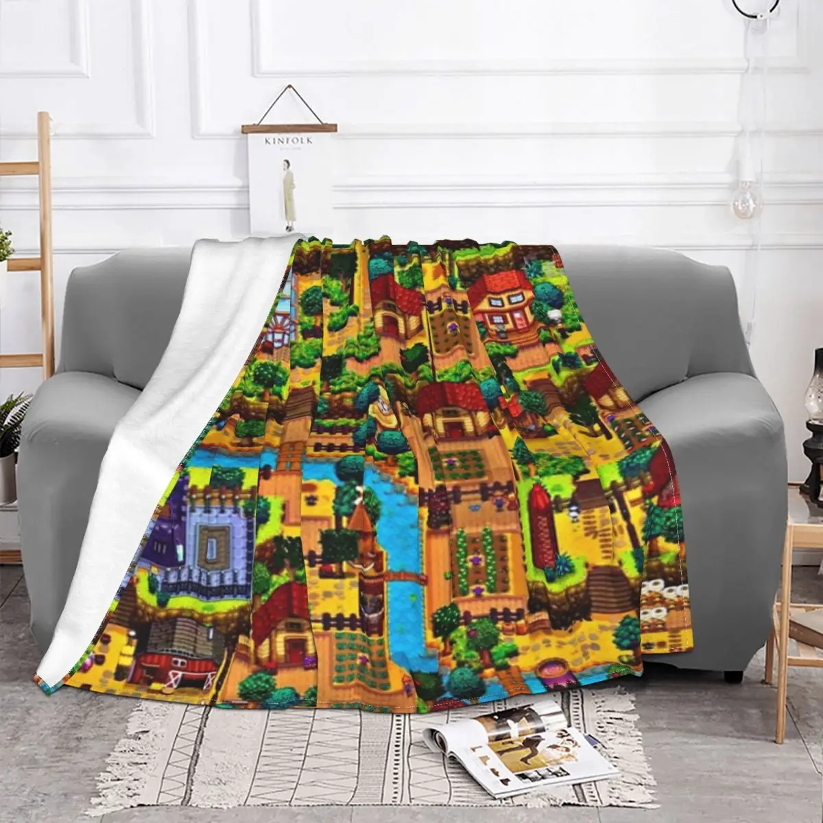 Stardew Valley Map 1 Home Blanket Winter Blankets Blankets And Blankets Throw Blanket