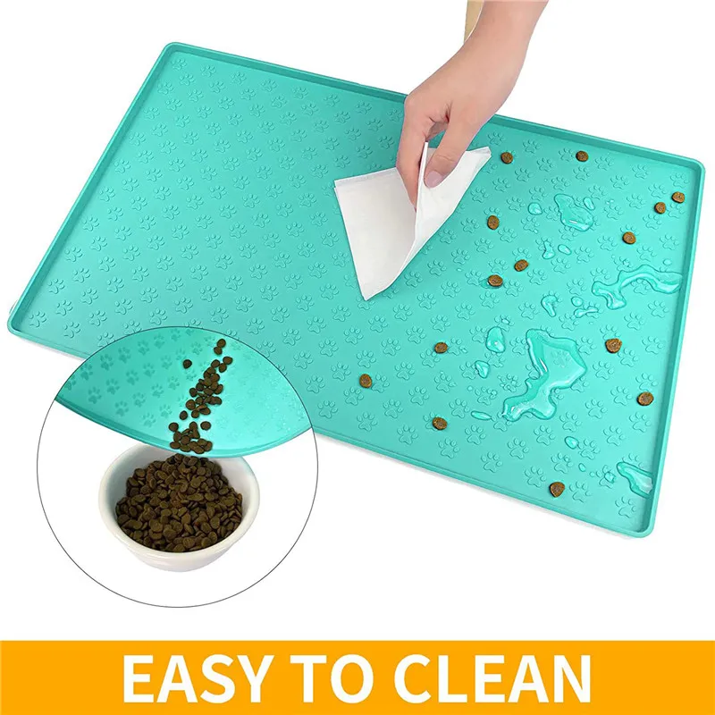 Pet Placemat Nonspill Easy To Clean Foldable Cat And Dog Feeding Mat Silicone Non-slip Waterproof Pet Mat