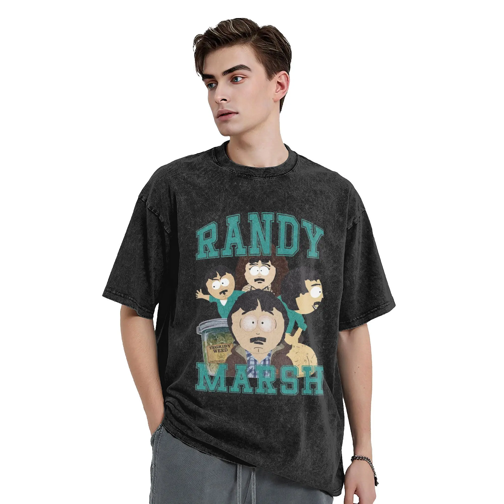 Randy Marsh Southparks Vintage Washed T Shirts Men Women's Pure Cotton Casual T-Shirts Crewneck  Tees Short Sleeve Tops 6XL