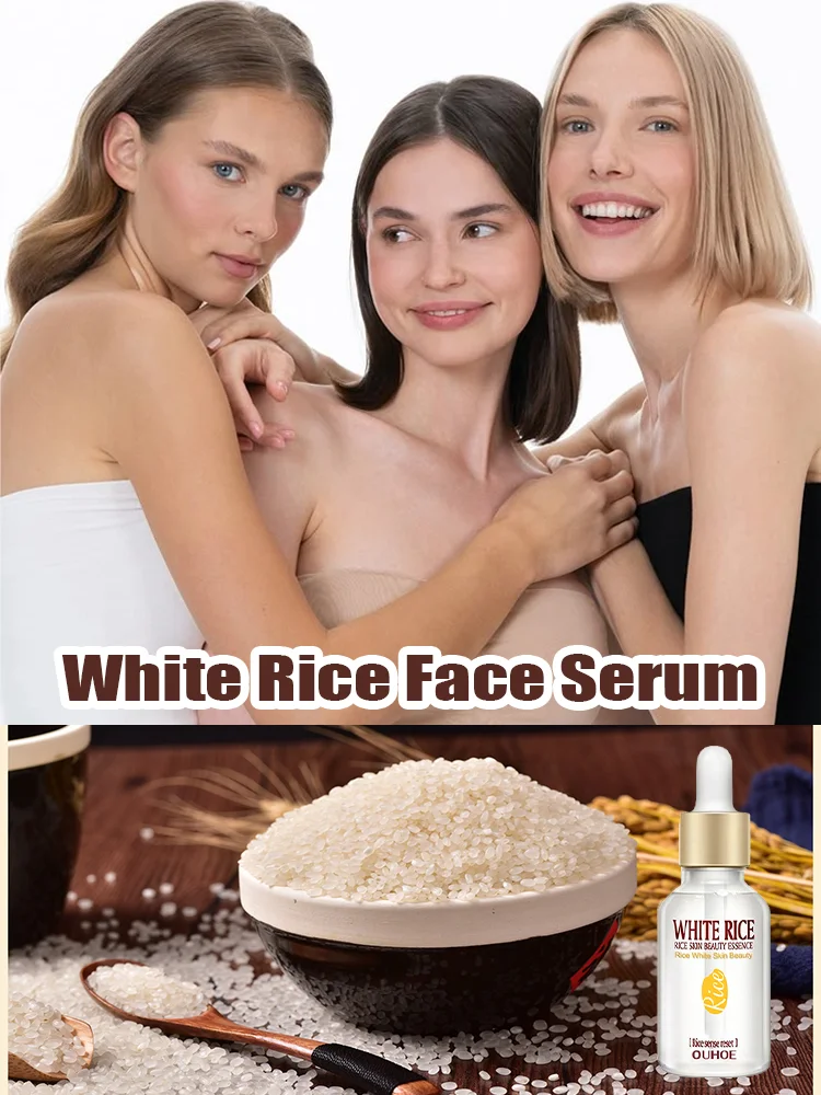 

White Rice Face Serum Shrink Pores Brightening Whitening Cream Anti Aging Lines and Wrinkles for Glowing Skin Firm Care Essence