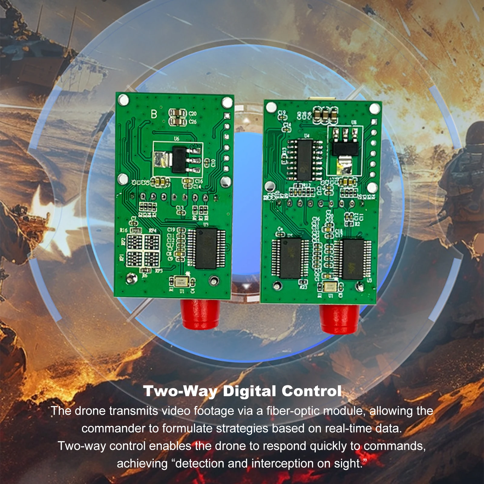 Fiber Optic Video Module TTL for UART for SBUS FC Interface 1310nm Sky Unit 1550nm Ground 40KM UAV