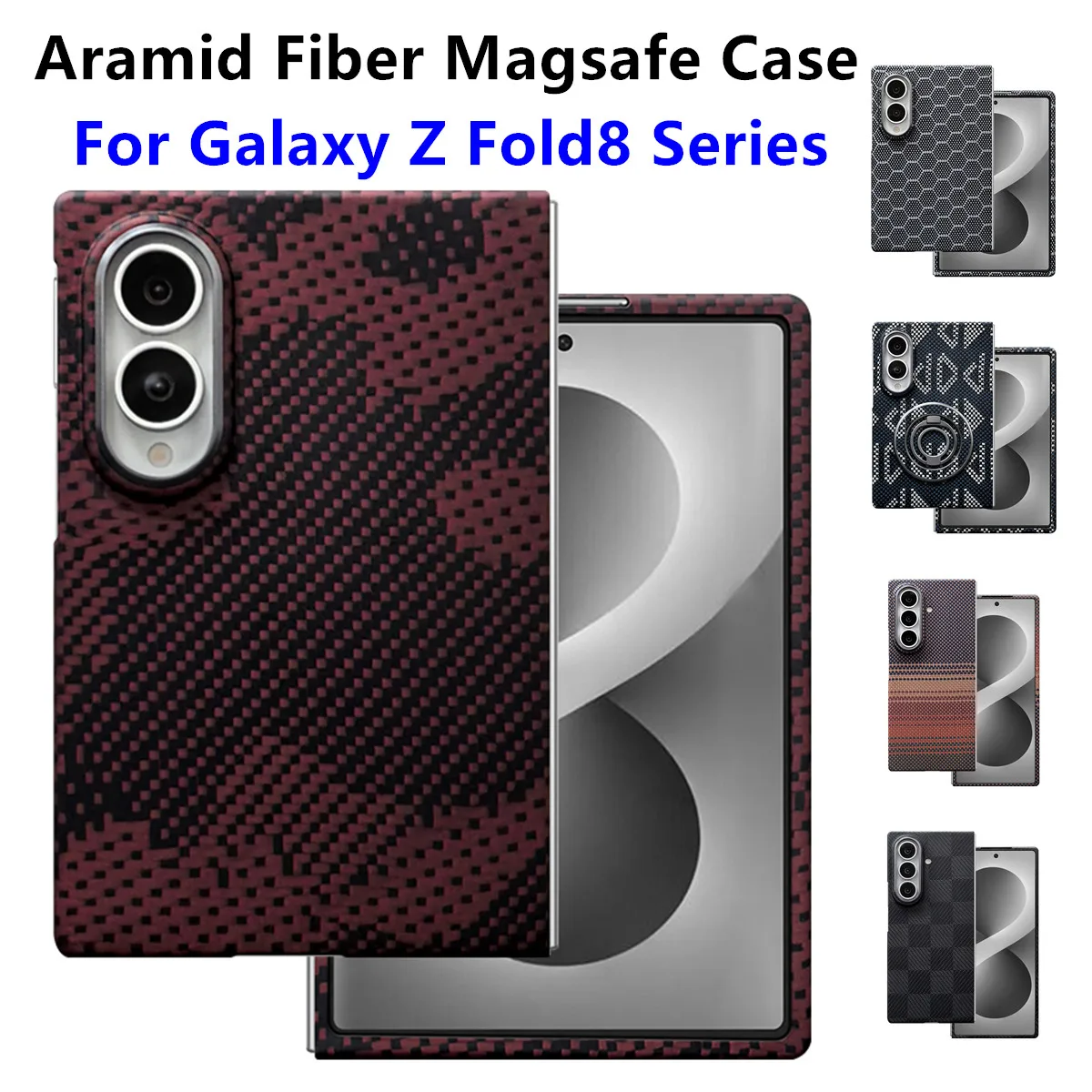 Étui Magsafe en Fiber de carbone Aramid véritable, pour Samsung Galaxy Z Fold8 ZFold 8, couverture pare-balles magnétique ultra fine et légère