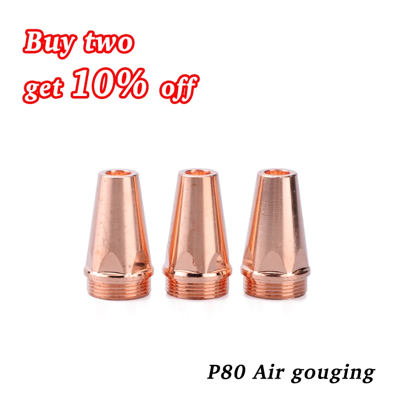 5 Pieces Slotted Replace Carbon Rod Plasma Cutting Torch Consumables Engroove Tip P80 P-80 Air Gouging Nozzle