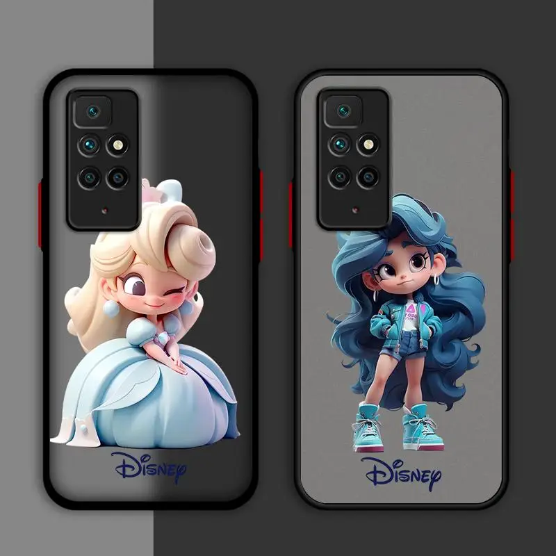 phone cases for Redmi Note 12S 11 case K40 8 10S 11Pro 10 13 8T 9 11S 10 Lite 12 Luxury Cover funda Disney Girl Cartoon Princess