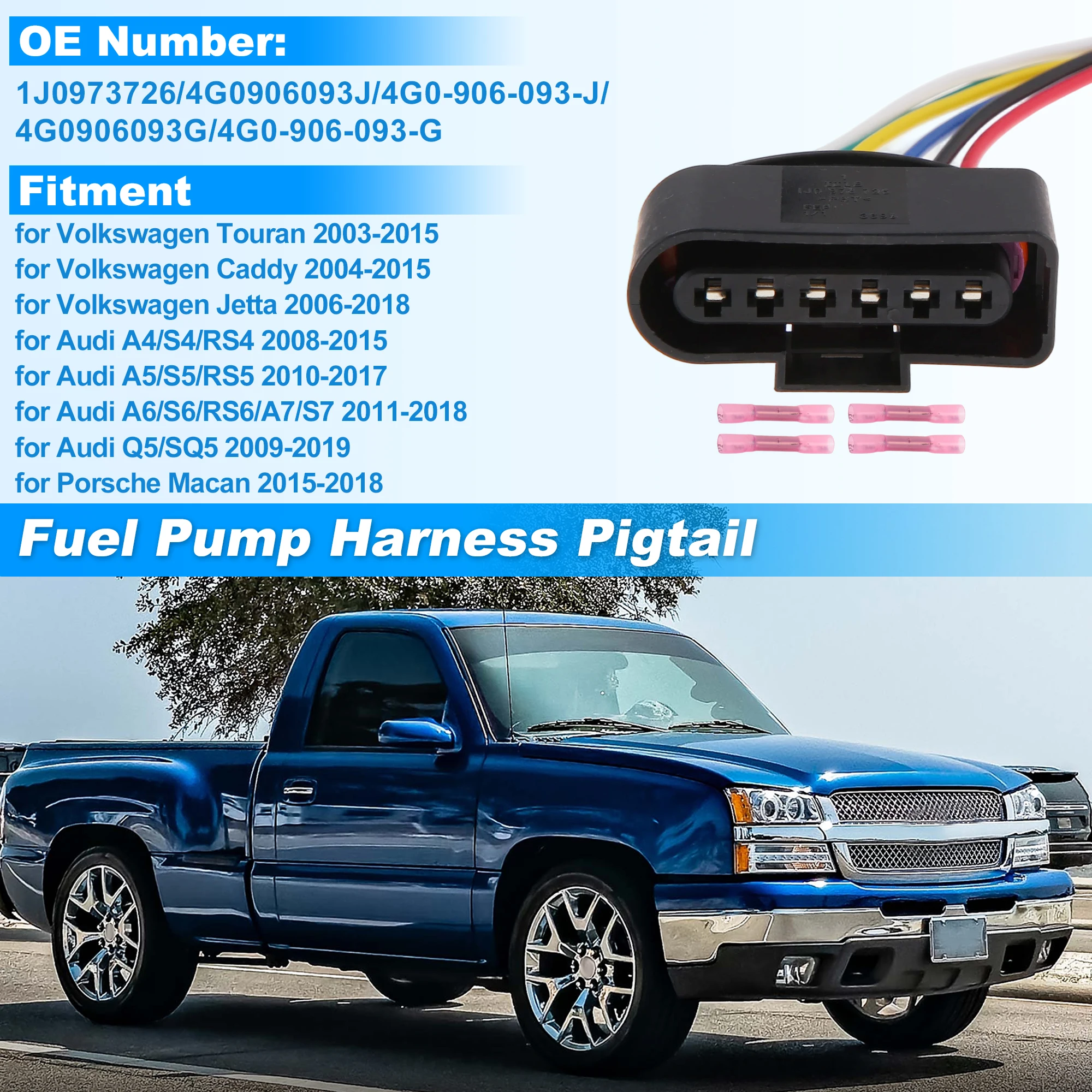 UXCELL Fuel Pump Connector Pigtail for Volkswagen Touran 2003-2015