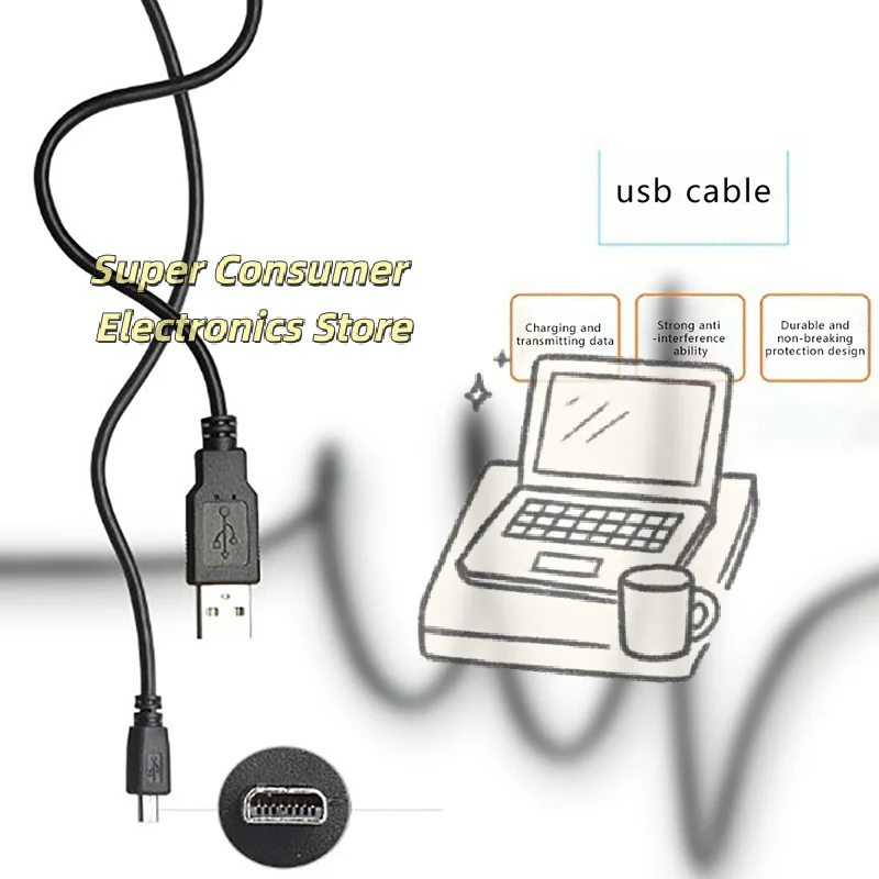 8-Pin USB Data Cable 150cm for Camera Data Transfer Compatible with Nikon, Olympus, Pentax, Sanyo