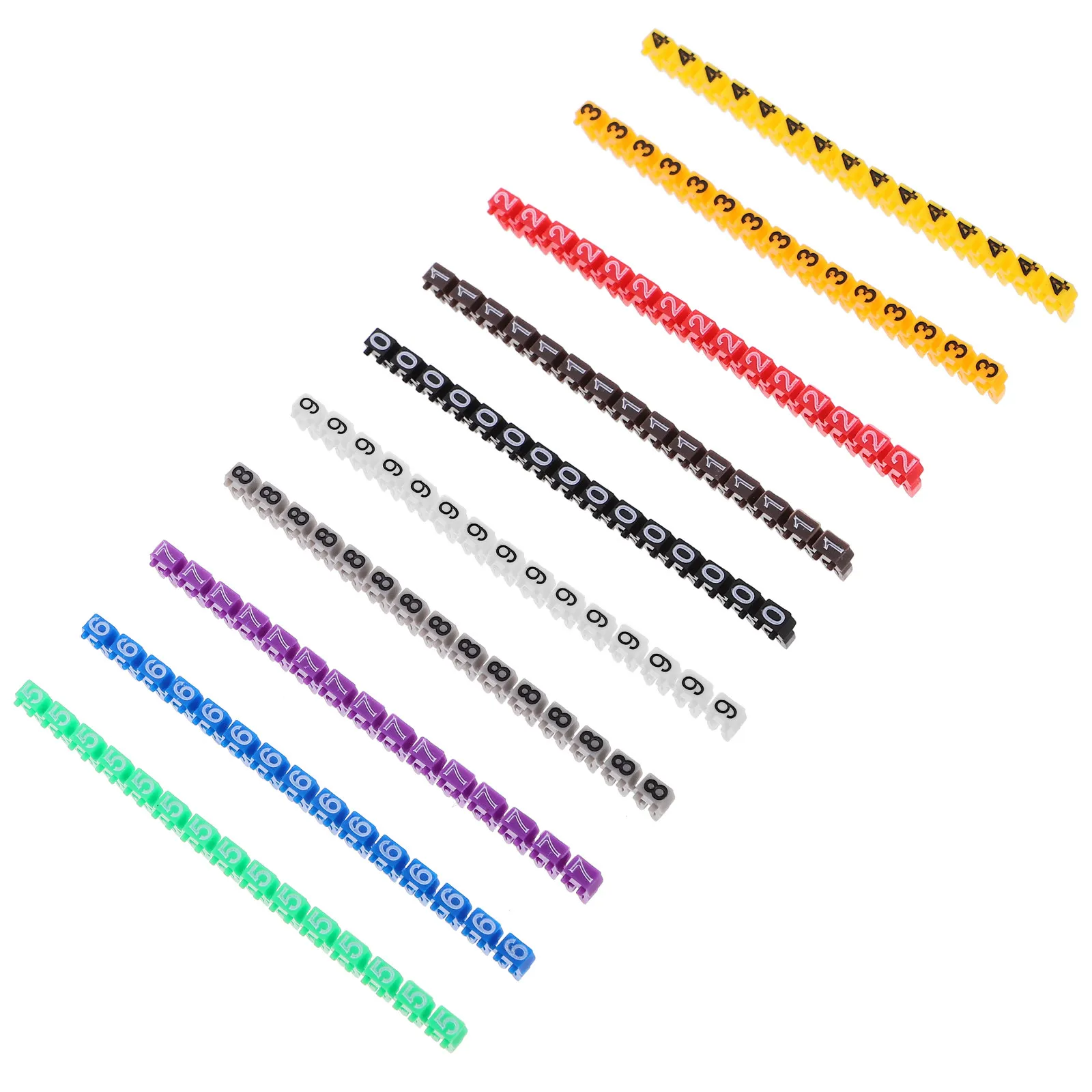 150Pcs Multicolor Cable Markers 0-9 Numbered Wire Identifier Tubes Lightweight Plastic Clip on Design for Home Office Wire