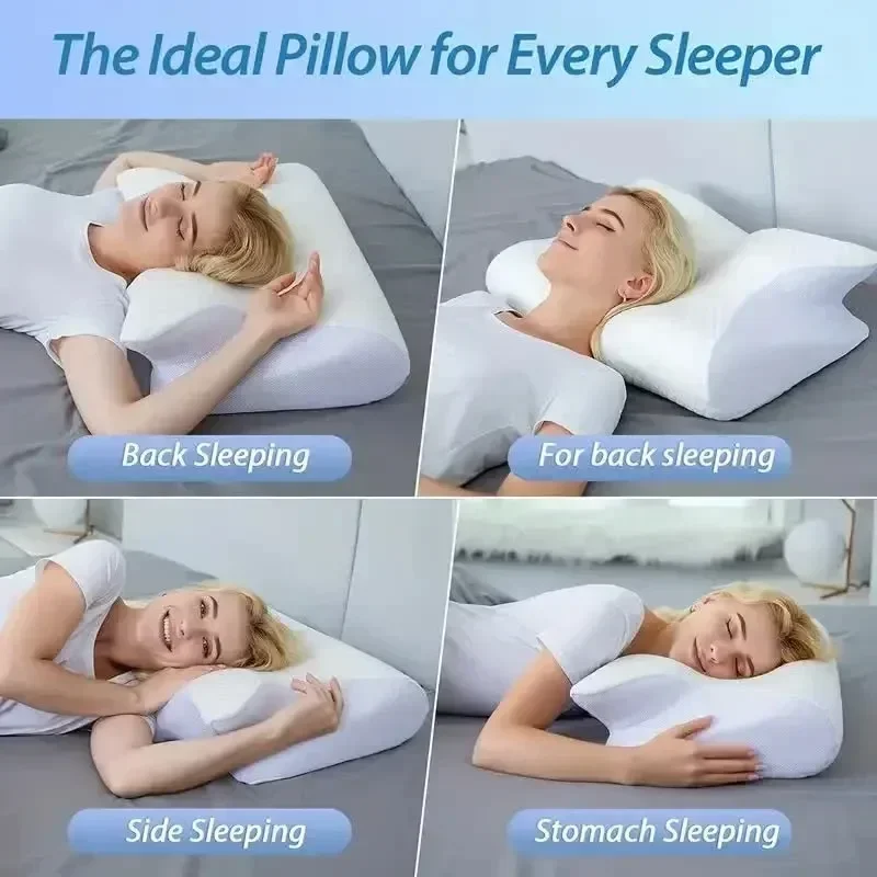 New Contour Memory Foam Cervical Pillow Ergonomic Orthopedic Neck Pain Pillow for Side Back Stomach Sleeper Remedial Pillows