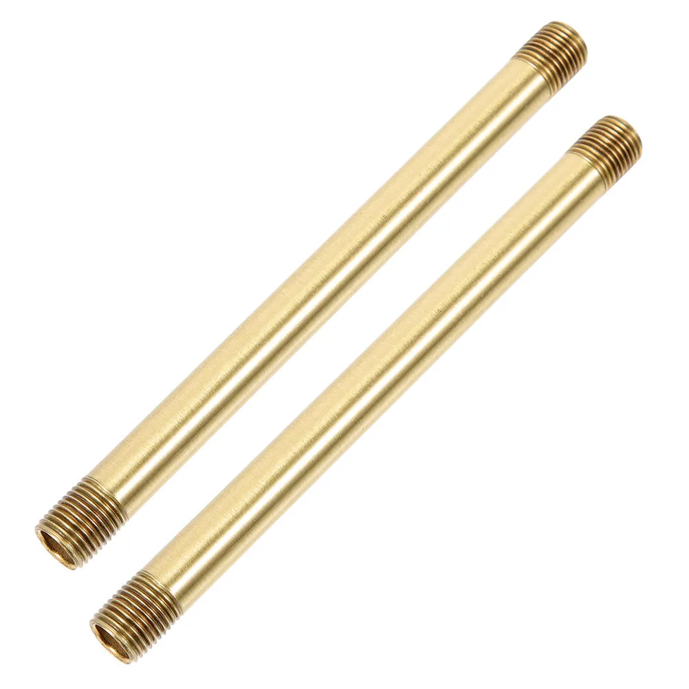 2pcs Copper Tube Lamp Fixture Parts Hardware Straight Light Floor Replacement Hollow Design Threaded Ends Wall Lighting Rods